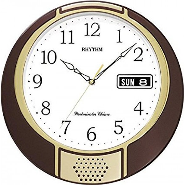 Rhythm(Japan) Westminster Chime Day- Date Calendar Value Added Wall Clock ⌀32.0x6.7cm